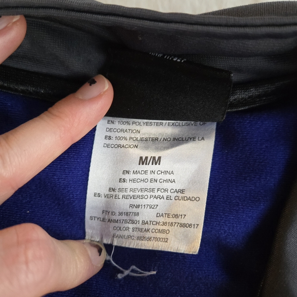 AND1 Men's Blue and Gray Colorblock Full-Zip Track Jacket - Picture 4 of 12
